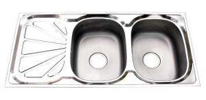 Chậu rửa Inox Tân Á 2 hố 1 bàn TA3